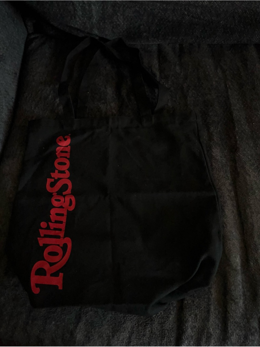 the Rolling Stones Black Tote with Red Logo